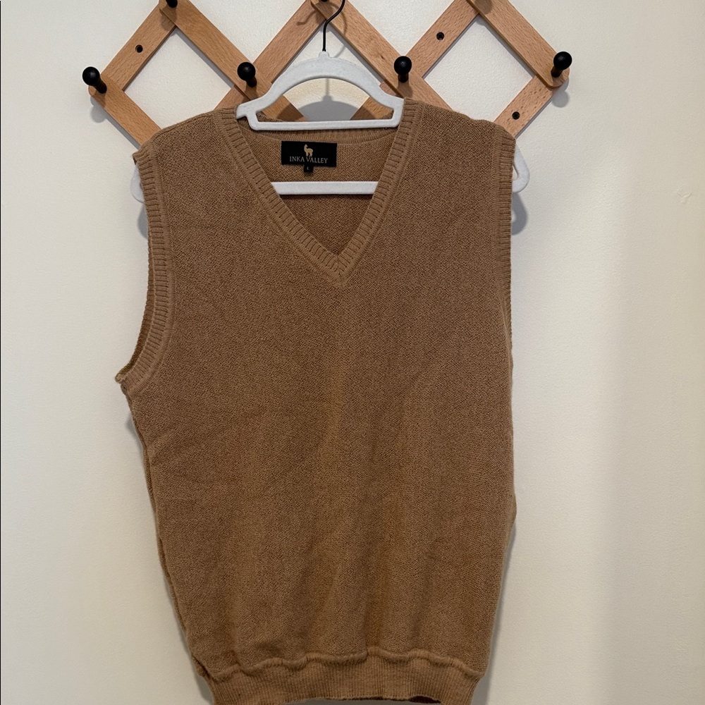 Women's Tan V-Neck Sweater